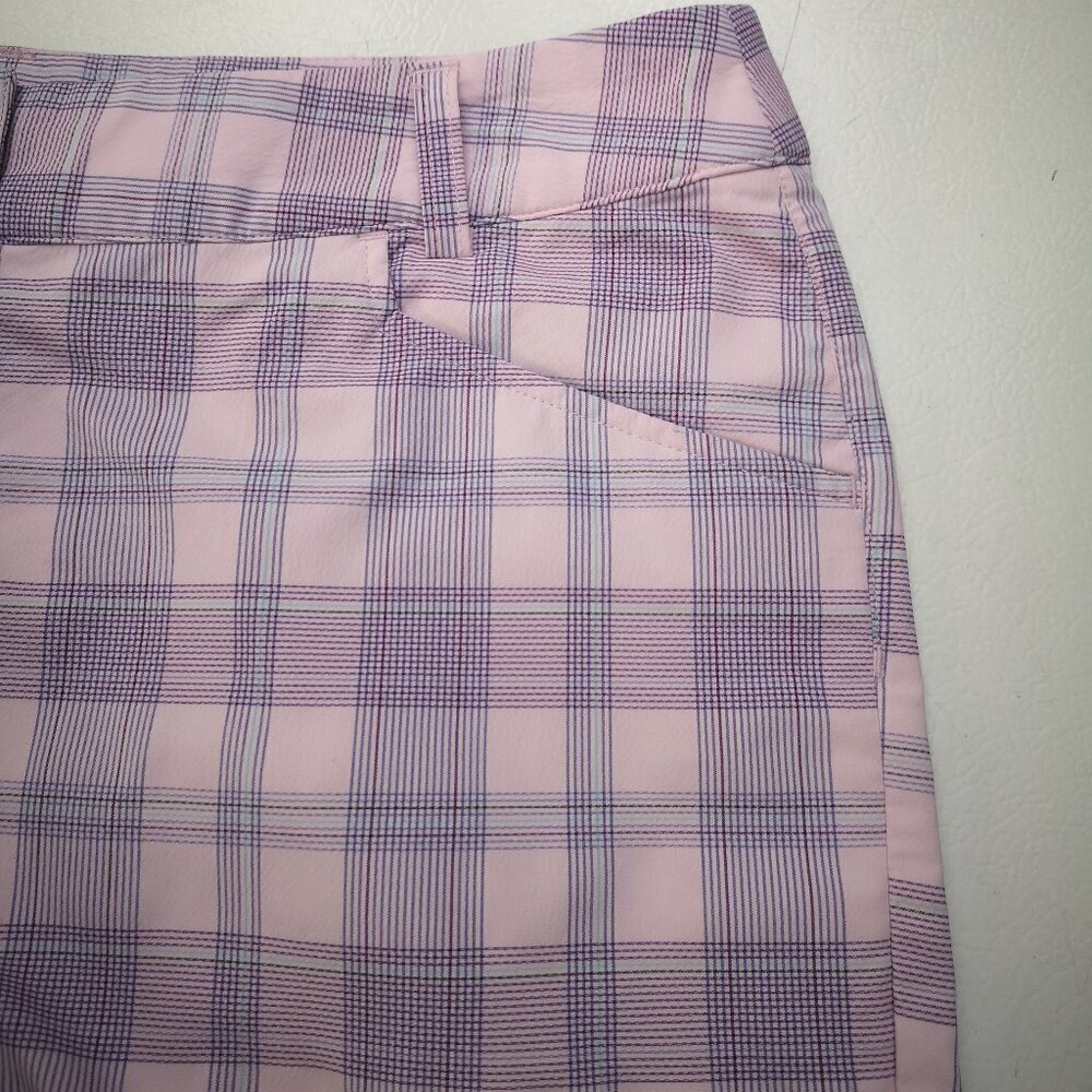 Callaway Ladies Size 8 Pink Purple & Blue Plaid Golf Shorts - Picture 8 of 14